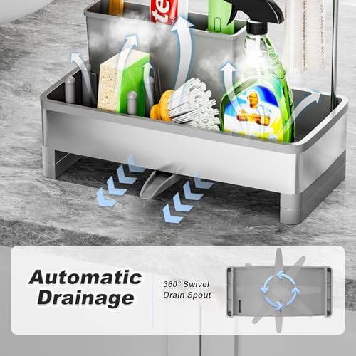 Ewaiira Sponge Holder for Kitchen Sink, Stainless Steel Sink Caddy - Image 4