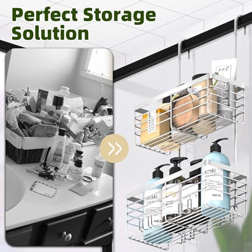 YUOROS 2 Tier Shower Caddy Hanging Over the Door - Image 4