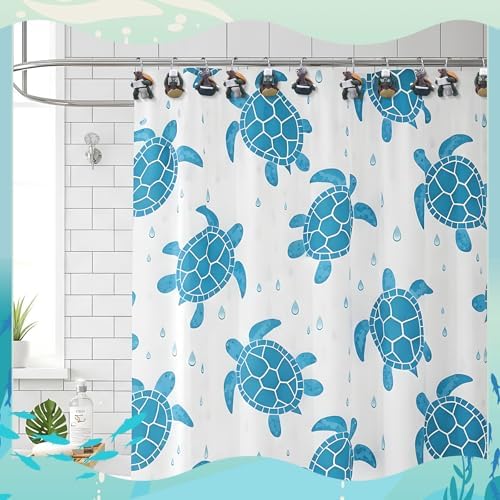 Amyhill 12 Pcs Turtle Shower Curtain Hooks Decorative Funny Turtle Shower - Image 5