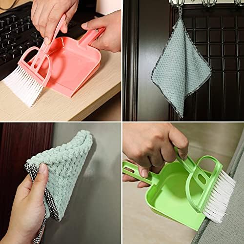Lamoutor 3 Pack Mini Hand Broom and Dustpan Set Small Dust Pans - Image 3