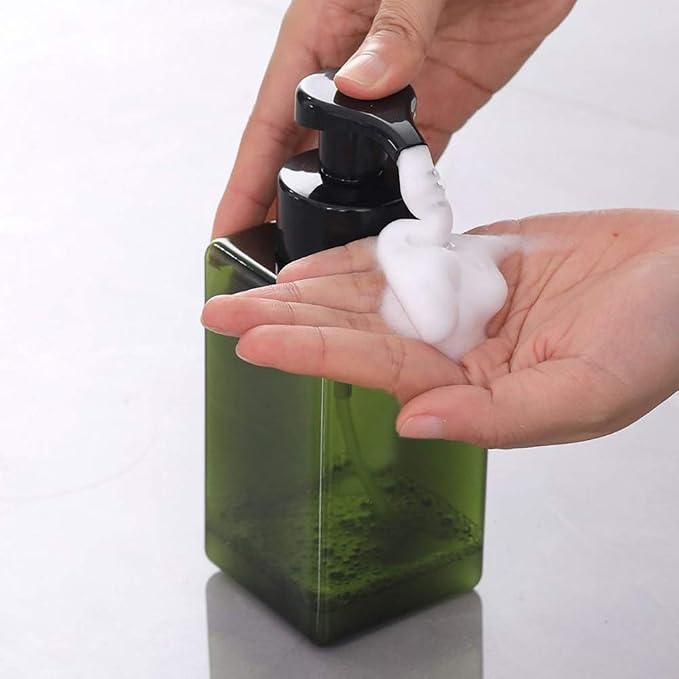 Foaming Soap Dispenser, 9oz Plastic Refillable Pump Bottle, 2 Pack, Shampoo & - Image 3