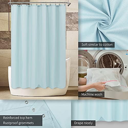 ALYVIA SPRING 72x78 Long Waterproof Fabric Shower Curtain or Liner Blue - Image 3