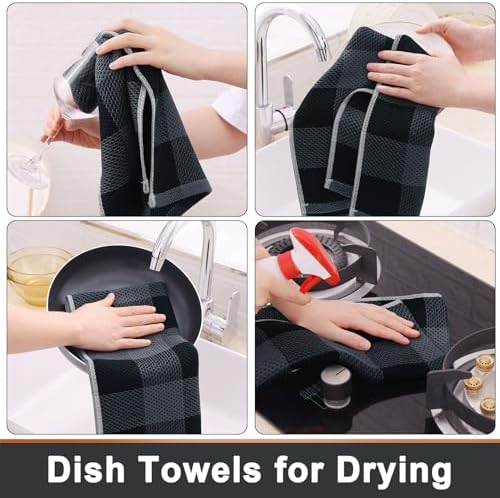 Mordimy 8 Pack Kitchen Towels and Dishcloths Set - Image 5