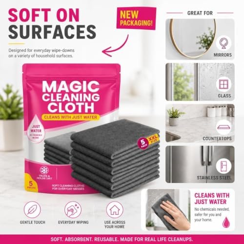 Genie Cloth Magic Cloth, Thick Microfiber, Streak‑Free - Image 3