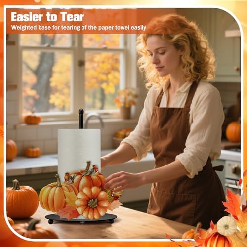 MorningRo Fall Paper Towel Holder Pumpkin Countertop Kitchen Decor and - Image 4