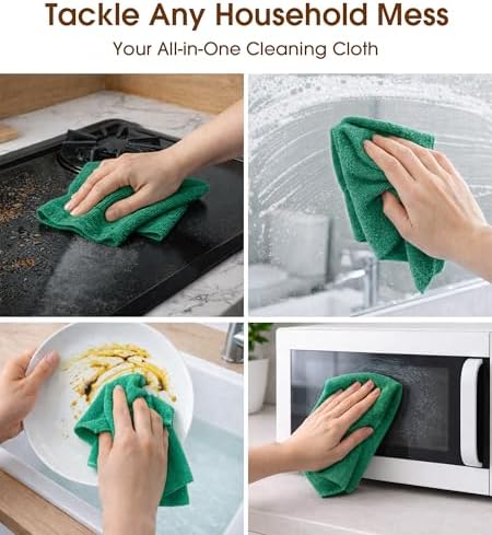 Microfiber Cleaning Cloth Roll, 100 Pack 12 x 12 Inch Tear Away Reusable Paper - Image 5