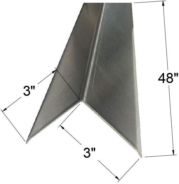 Brushed 304 Stainless Steel Corner Guards, 48" Wall Protectors, 20ga & 16ga, Available in 1/2" to 4", Multi-Pack Options (1, 2, 5, or 10) (2, 3 x 3, 16ga, with Hug Edges)