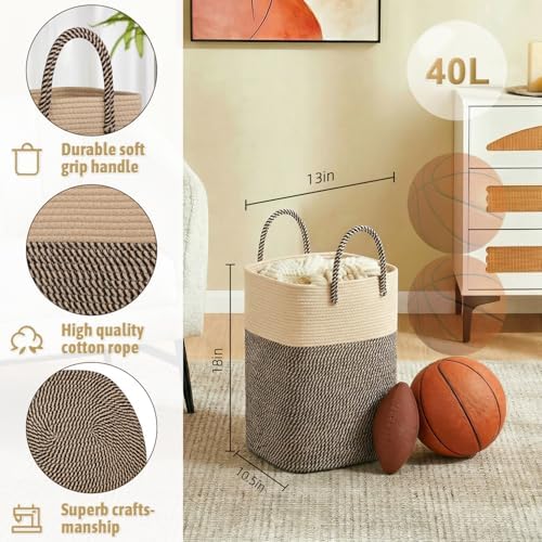 Artfeel Laundry Basket, Woven Cotton Rope Laundry Hamper, 80L Versatile Storage - Image 2