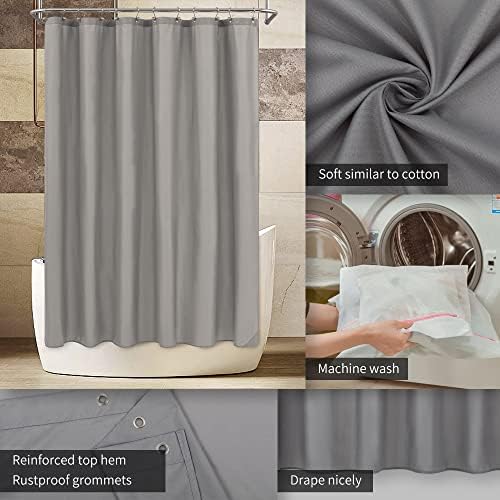 ALYVIA SPRING Stall Waterproof Fabric Shower Curtain or Liner Grey - Image 3