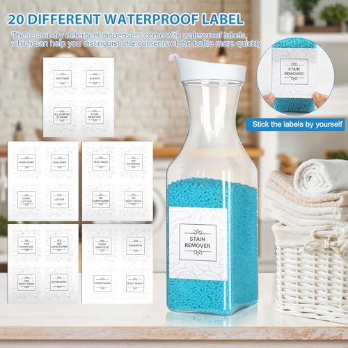 VZZNN 6 Pack Laundry Detergent Dispenser 53 oz Laundry Soap Dispenser - Image 4