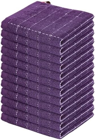 Homaxy 100% Cotton Terry Kitchen Dish Cloths, 12 Pack by Homaxy