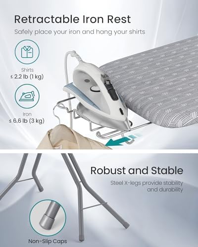 SONGMICS Ironing Board, with Iron Rest, 54 x 14 Inches - Image 6