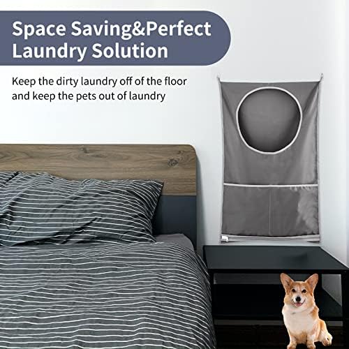 Hanging Laundry Hamper, Over The Door Laundry Bag - Image 3