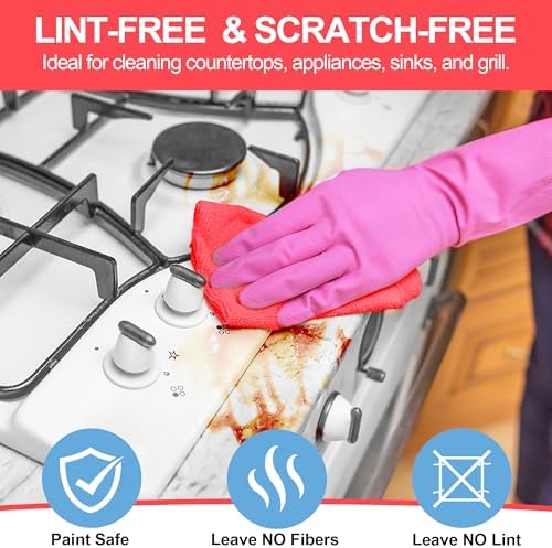 Microfiber Cleaning Cloth, 12 Pack Cleaning Rags, Reusable Microfiber Towels - Image 5