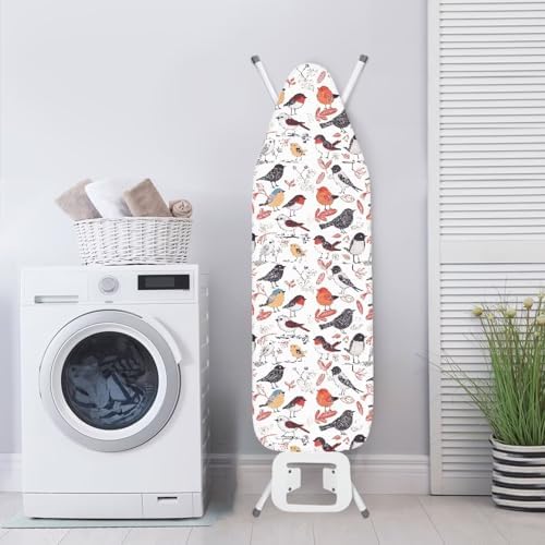 Bird Ironing Board Cover, Folk Art Hand Draw Birds Ironing Board Cover - Image 3