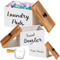 Dandat 3 Pcs Wood Laundry Pods Container Farmhouse Decoration Laundry Room by Dandat