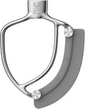 Flex Edge Beater Pro FEB6G for KitchenAid Bowl-Lift Stand Mixers With 6QT Glass Bowl- Stainless Steel Flat Beater with Replaceable Silicone Edges.