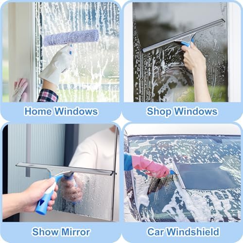 Mitclear Window Cleaning Kit 14IN Squeegee & Scrubber - Image 4