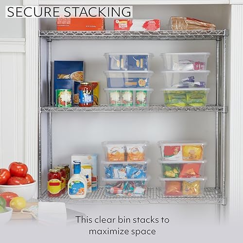 Rubbermaid Cleverstore Home/Office 6 Quart Clear Plastic Storage Tote Container - Image 3
