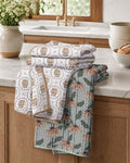 Miss Adola Reversible Microfiber Kitchen Towels Set of 2, Dusky Garden by MissAdola