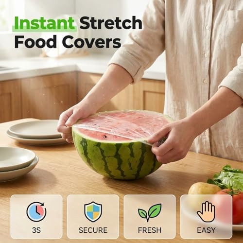 100pcs Disposable Stretch Food Covers - Image 2