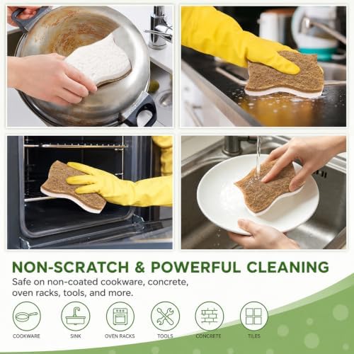 8 Pack Eco Friendly Kitchen Sponges, Non Toxic Dish Sponge - Image 5