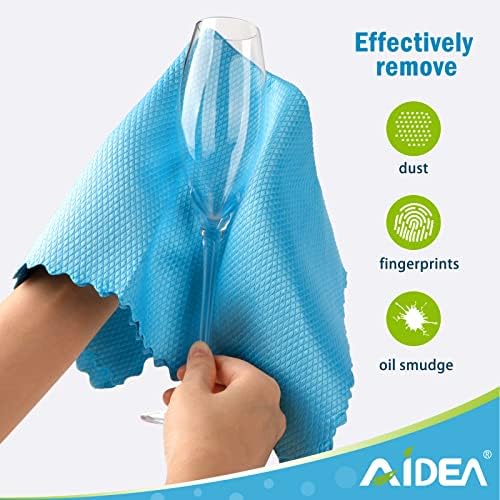 AIDEA Microfiber Glass Cleaning Cloths-8PK, Magic Cleaning Cloth 16"x16" - Image 2