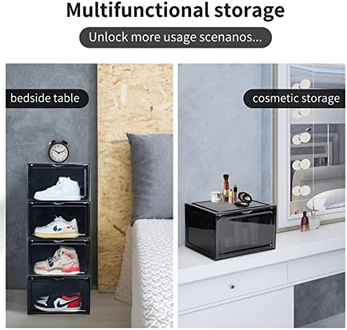 XL clear shoe storage boxes stackable, 8 Pack Large Shoe Boxes Clear Plastic - Image 4