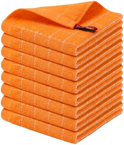 Homaxy 100% Cotton Terry Kitchen Dish Cloths, 8 Pack by Homaxy