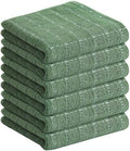 Homaxy 100% Cotton Terry Kitchen Towels, 6 Pack, Grass Green by Homaxy