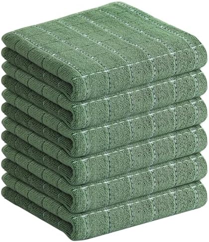 Homaxy 100% Cotton Terry Kitchen Towels, 6 Pack, Grass Green by Homaxy