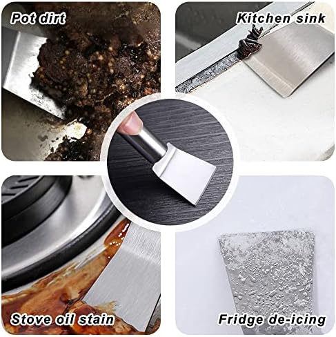 2pcs Kitchen Gas Stove Cleaning Brass Wire Brush Putty Scraper Rust Grease - Image 3