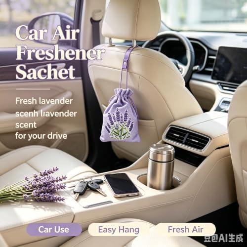 Lavender Sachets 12 Pack, Hanging Closet Freshener, Potpourri Powder - Image 4
