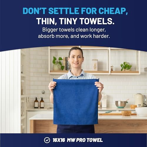MW Pro Multi-Surface Microfiber Towel – 12 Pack | Premium Cleaning Cloth | Clean - Image 3