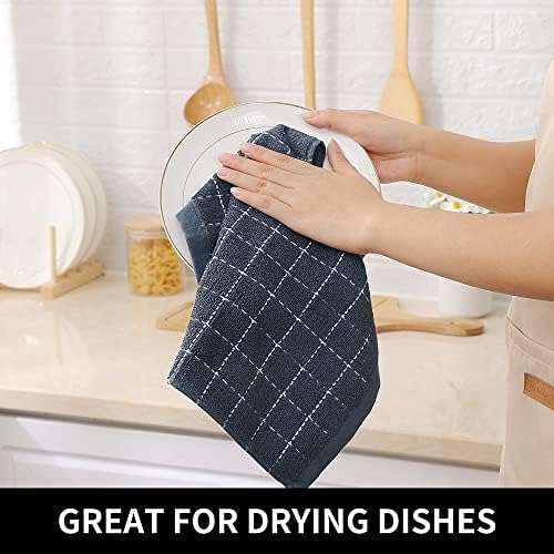 Homaxy 100% Cotton Terry Kitchen Dish Cloths, 8 Pack, Dark Grey - Image 4
