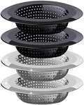 Kitchen Sink Drain Strainer, 4 Pack Stainless Steel and Black Mesh Sink Strainer by V-TOP