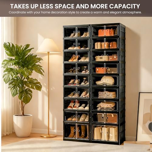 Foldable Shoe Organizer Storage Box, Portable Extra Large Folding Shoe Rack - Image 4