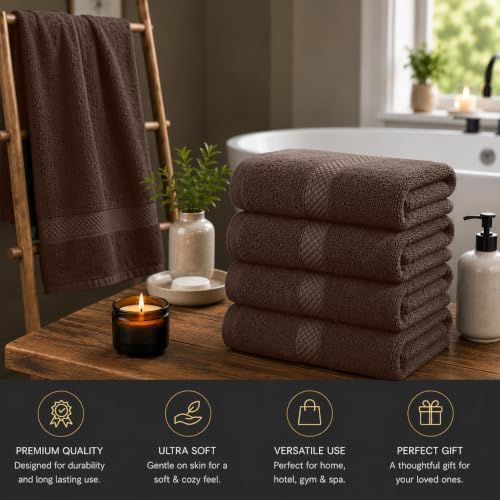 DAN RIVER 600 GSM Cotton Large Bath Towels Set of 4, 27 x 54 Inches - Image 4
