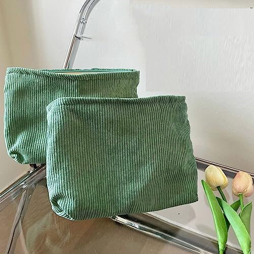 SxoSyo Corduroy Makeup Bags, Large Zipper Cosmetic Pouch - Image 3