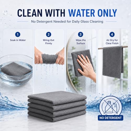 5 PCS Magic Cleaning Cloth Thick Microfiber Cleaning Cloths Streak Free Glass - Image 4
