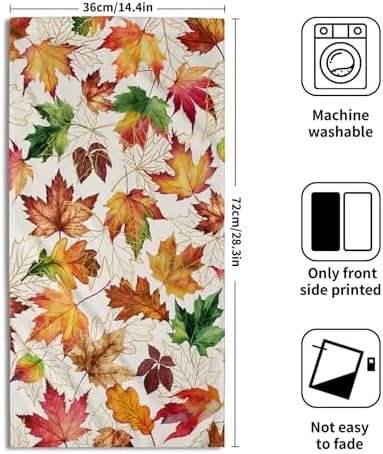 Autumn Burnt Orange Fall Leaf Kitchen Tea Dish Towels 2 Pack Fall Colorful - Image 2