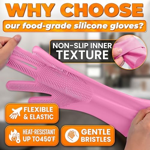 Cat and Dog Washing Gloves, 1 Pair, 11.6 in, Soft Silicone - Image 3