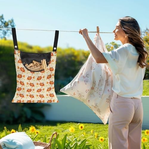 Pumpkin Clothes Pin Bags Clothespin Bag Holder Clothespin Holder 14.5 x 12 Inch - Image 2