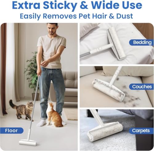 9.45" Large Lint Roller for Floors Carpet Furniture Bed Couches Rug - Image 3