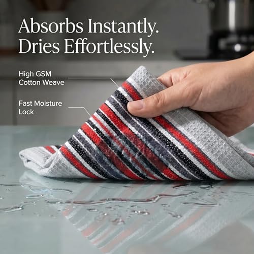 Urban Villa Kitchen Towels Cotton Dish Towels 20”x30” Grey - Image 2