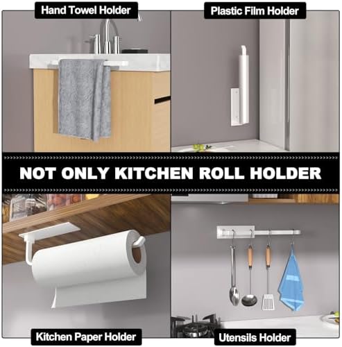 Paper Towel Holder Under Cabinet, Self-Adhesive or Drilling - Image 4