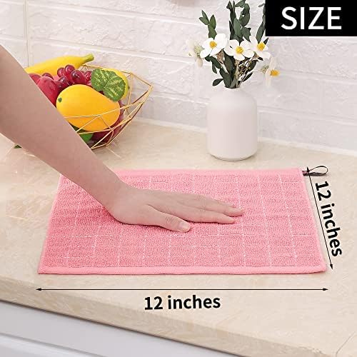 Homaxy 100% Cotton Terry Kitchen Dish Cloths, 6 Pack - Image 5