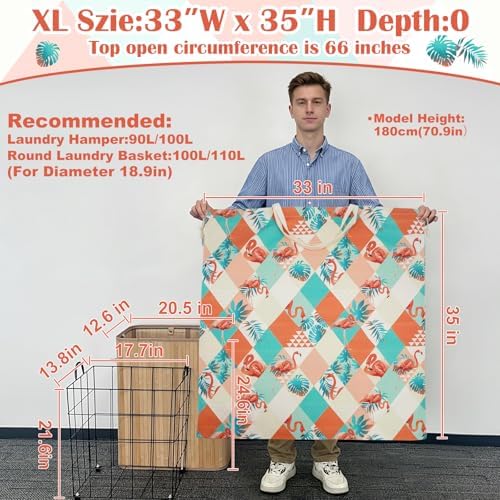 Canvas Laundry Bag with Handles & Drawstring, XL 33"Wx 35"H - Image 3