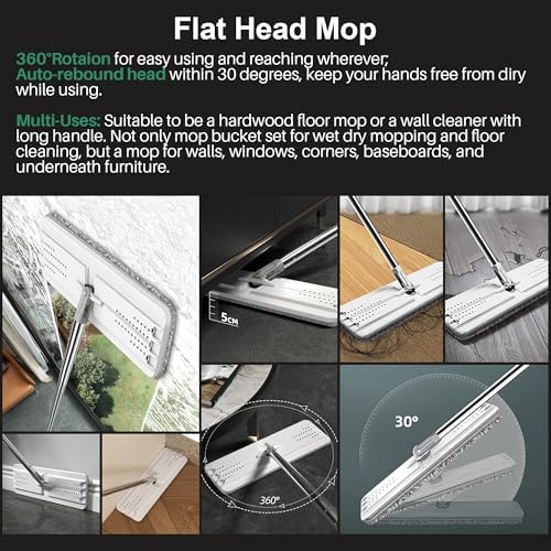 JOYMOOP Flat Mop System, Microfiber Mop and Bucket Set, Household & Commercial - Image 4