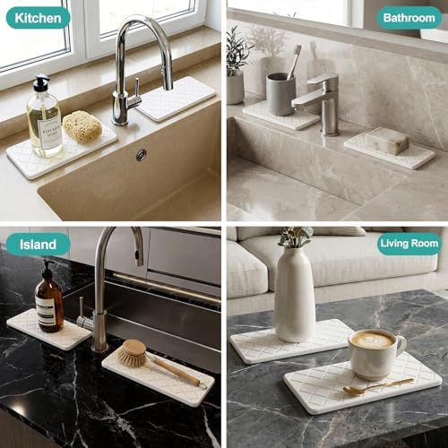 Small Quick Dry Bathroom Counter Trays Water Absorbing Stone Kitchen Soap - Image 4